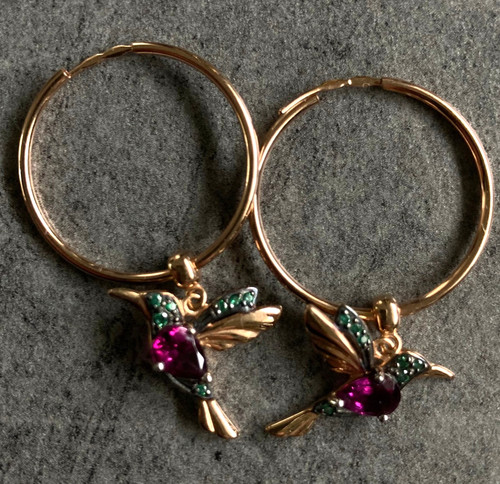 Boucles oreilles rose 585 - d'oreilles, or