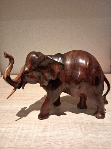 Elephant sculture bois - elephant, en