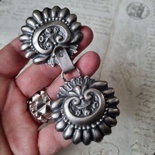 BOUCLE Cape Argent Minerve XIXè Bijou Régional Ancien ANTIQUE FRENCH