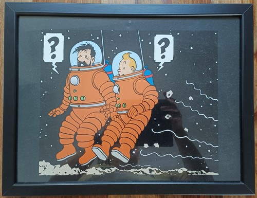 Cadre tintin fusee lune - fusee, 30x40