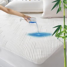 Protège Matelas 90x200 cm Fibre de Bambou, Alèse Certifié Oeko-TEX, Surmatela...