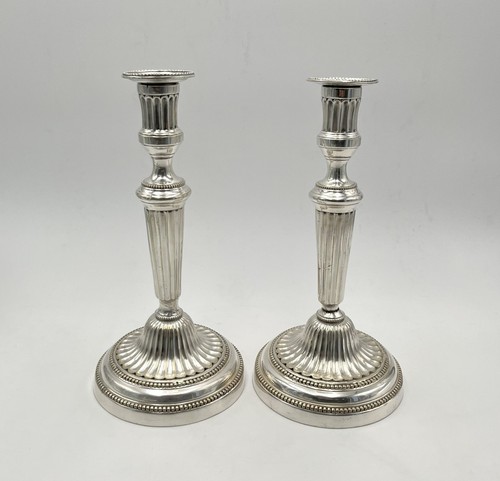 Paire bougeoirs bronze - en,