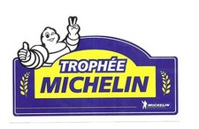 RARE / AUTOCOLLANT - MICHELIN : BIBENDUM PNEU FRANCE TYRE TROPHEE LOGO STICKERS