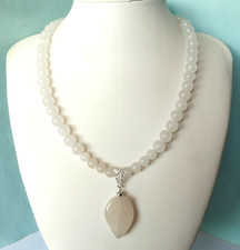 Collier jade blanc naturel - jade,