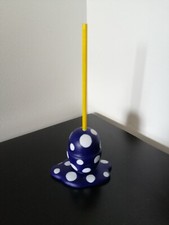 Sculpture, statue, sucette, moderne, contemporain, pois, bleu, pop art