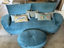 Canapé 3 places Velours Bleu Bon état 