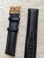 Bracelet montre Sub Chrono en cuir doublé satin noir 18 mm