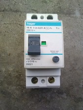interrupteur  différentiel 10ma 16 amp type AC 230v HAGER 20021