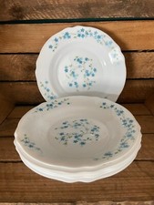 6 assiettes creuses Arcopal Véronica myosotis