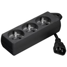 Multiprise onduleur Bloc 3 prises+cordon IEC C14 -1,5m 2P+T NOIRE  europa dexlan