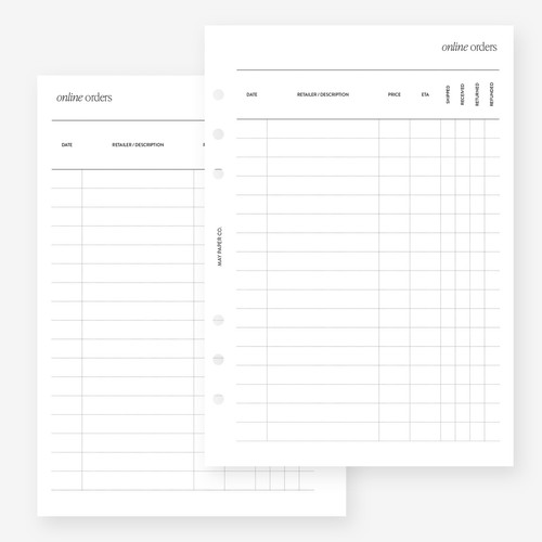 Online orders planner - online,