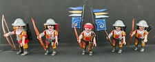 PLAYMOBIL - 5 SOLDATS GUERRIERS SOLDATS SAMOURAI  ARCHERS ARC JAPON MEDIEVAL