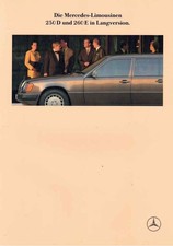 Brochure Mercedes W124 250 D / 260 E Long 09/1990 Allemagne Deutschland