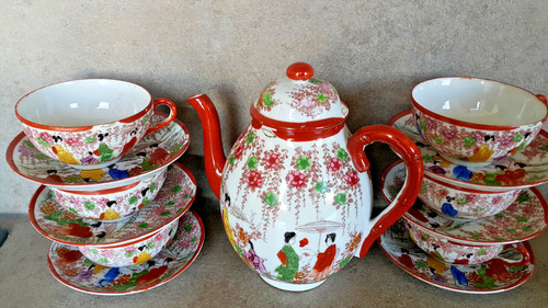 Service thé porcelaine - à, en