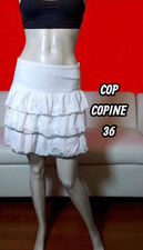 Cop Copine Taille 36  Superbe jupe blanche et grise en coton Boussole