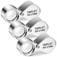 Lot de 3 Loupes de Bijoutier 10X, 20X et 30X Loupe de Poche pour , Lo3372
