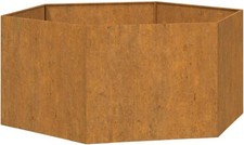 Jardinière acier 90x90x45 cm carré potager surélevé bac à fleurs effet rouille