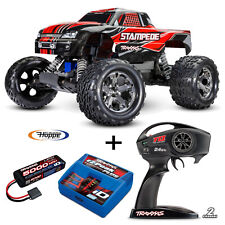 Traxxas Stampede Rouge Électrique 2WD Monster Truck 1/10 Rtr + 4A Chargeur +