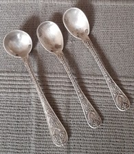 Ancienne Cuillères à Sel et Moutarde Hénin et Cie Caducée Argent Massif Poinçons