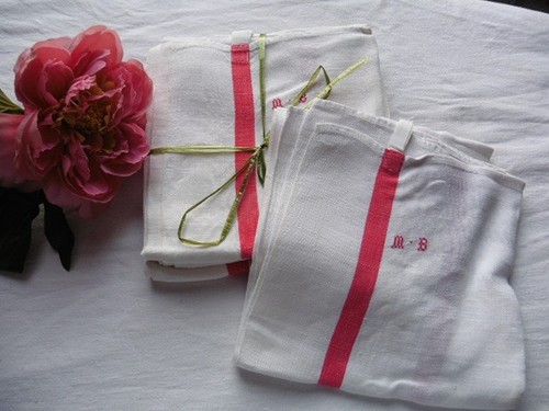 Torchons anciens blanc - 4,