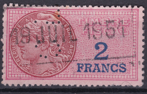Timbre france fiscal francs - france,