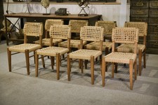 Ensemble de 8 chaises en corde