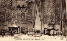 CPA LYON Salon Empire en velours bleu lame or. (442102)