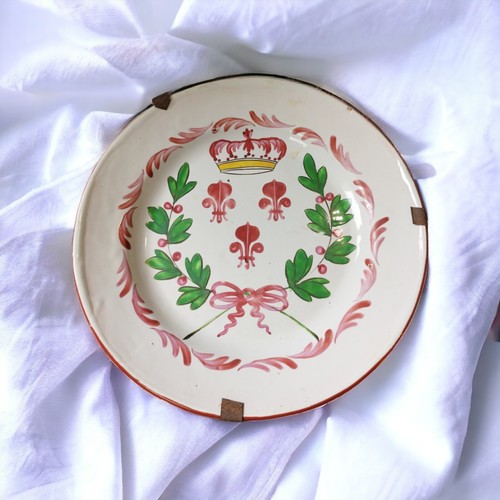 Assiette faience décor fleurs - assiette,