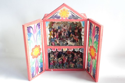 Retable crèche pérou diorama - retable,