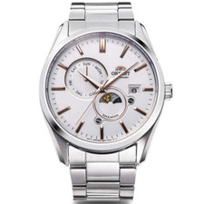Montre mécanique automatique ORIENT SUN & MOON RN-AK0301S cadran blanc 41,5 mm