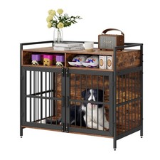 VEVOR Meuble Cage pour Chien Bois 1041mm avec Portes Doubles Cubes de Stockage