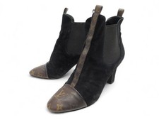CHAUSSURES BOTTINES LOUIS VUITTON REVIVAL ANKLE BOOTS 39 MONOGRAM & DAIM 1440€