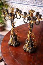 rare Paire de candélabres