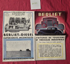 N°21911 / dépliant BERLIET gamme automobiles et camions tout modéles 1934