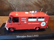 voiture miniature 1/43 Mercedes Benz L406D fourgon PC pompiers d'Amiens Norev