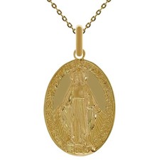 Collier Religieux Vierge Marie Plaqué OR 750/000 - Mixte - LONGUEUR au CHOIX