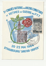 FRANCE Carte Postale - Carte Philatélique 1964 Strasbourg - Déportation Guerre