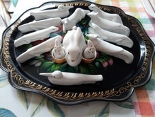 Lot 10 Porte Couteaux Anciens  Porcelaine + Moutardier