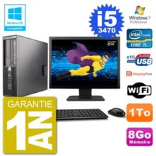 PC HP Z220 SFF Ecran 22" Core i5-3470 RAM 8Go Disque 1To Graveur DVD Wifi W7