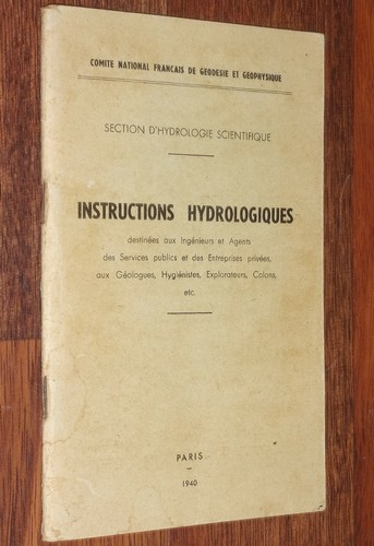 Instructions hydrologiques - instructions,