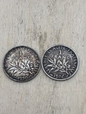 Lot 2 pieces 1 franc argent
