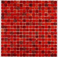 Mosaïque carreau translucide verre resin rouge bain mur 92-0904_f | 10 plaques