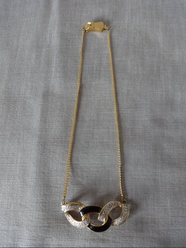 Collier métal doré pierre - métal,