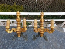 Ancienne Paire D appliques En Bois Doré 