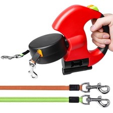 Laisse double extensible pour 2 chiens - 300 cm - Laisse rétractable pour chi...