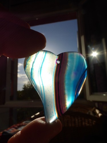 Pendentif coeur agate - pendentif, en