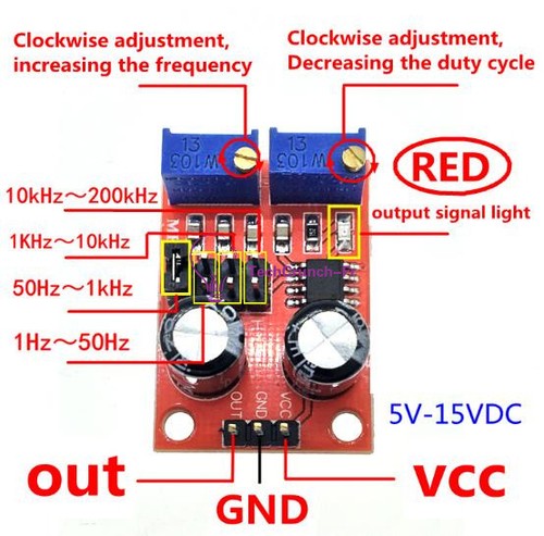 5pcs ne555 pulse frequency - 5pcs,