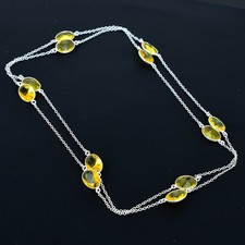 Collier fait main ovale pierre