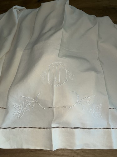 Drap ancien lin coton - drap,