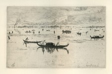 Otto Henry Bacher Original Gravure À L'Eau-forte - Venise